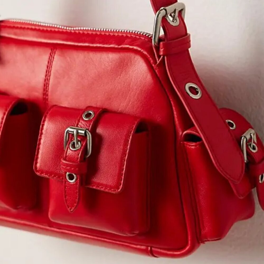 NWT Free People Buckle Shoulder Bag in Heart Eyes - Picture 4 of 5